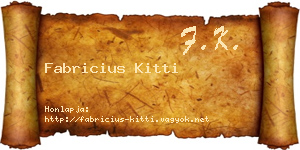Fabricius Kitti névjegykártya