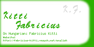kitti fabricius business card